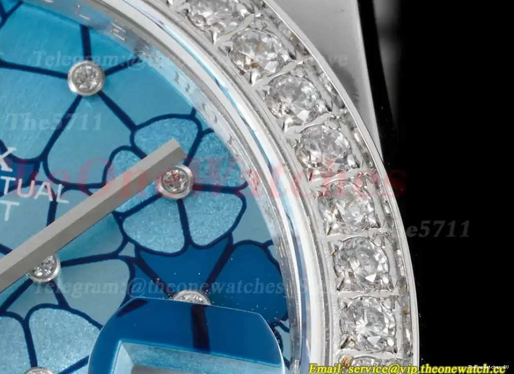 31mm Datejust President SS SS A2824 Flower Dia JDF Blue 0503